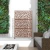 6.33 ft. H x 3.93 ft. W Laser Cut Metal Privacy Screen;  24"*48"*3 panels - Brown - Galvanized steel
