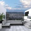 6.33 ft. H x 3.93 ft. W Laser Cut Metal Privacy Screen;  24"*48"*3 panels - Black - Galvanized steel