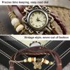 Vintage Women's Watch Bohemian Handmade Leather Watch Quartz Wrist Watch Fashion - Brown
