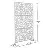6.33 ft. H x 3.93 ft. W Laser Cut Metal Privacy Screen;  24"*48"*3 panels - White - Galvanized steel