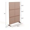 6.5 ft. H x 4 ft. W Outdoor Laser Cut Metal Privacy Screen, 24"*48"*3 panels - Brown - Galvanized steel
