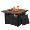 Good Product 50,000 BTU Outdoor Gas Fire Table , Faux Woodgraine table top Fire Pit - as Pic