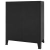 Chest of Drawers Metal Industrial Style 30.7"x15.7"x36.6" Black - Black