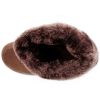 Women Ladies Snow Boots Waterproof Faux Suede Mid-Calf Boots Fur Warm Lining Shoes - Chocolate - 7