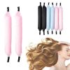 6pcs/set Soft Satin Pillow Rollers Hair Rollers Sleep Hair Styling Tools Hair Curler Rollers Magic Women Kids Curl Flexi Rods - Pink