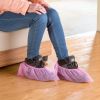 100Pcs Disposable Shoes Cover Non-Skid Medical Booties Hospital Waterproof - pink