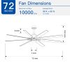 72 in. Integrated LED Indoor Black Windmill Ceiling Fan With DC Motor, Remote Control - Black