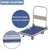 Bosonshop Folding Platform Cart Heavy Duty Hand Truck Moving Push Flatbed Dolly Cart for Warehouse Home Office;  660 lbs Weight Capacity - 660 lbs