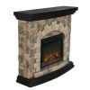 Upland Electric Fireplace - tan