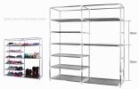 Double Rows Home Shoe Rack Shelf Storage Closet Organizer Cabinet - Coffee