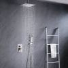 12 Inch Bathroom Rain Shower Combo Set Brushed Nickle - Brushed Nickle