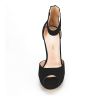 Dream Pairs Women's Sandals Summer Shoes Platform Heels Sexy High Heels Ladies Stilettos Strappy Pumps Woman Ankle Strap Shoes - BLACK NUBUCK - 10 US