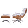 High grade vintage 8 layer leather plywood ergonomic design office chair - White Ash wood