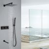 Multi-Function Complete Bathtub Shower System with Rough-in Valve Matte Black RCS85008MB - Black - Modern