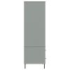 Wardrobe with Metal Legs Gray 35.4"x21.7"x67.9" Solid Wood OSLO - Gray