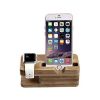 iPhone and iWatch Docking and Charging Station in Natural Wood - Default Title