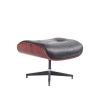 High grade vintage 8 layer leather plywood ergonomic design office chair - Black with Rose wood