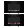 ZOKOP SF301-35 35" 1400W Cambrio Wall Hanging/Fireplace Single Color/Fake Wood/Heating Wire/Small Remote Control Black - as picture