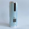 Automatic Hair Curler Wireless Rotating Curling Iron LCD Screen Ceramic Heating Wave Curling Tongs Portable Curler Styler Tools - Blue