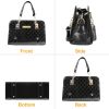 Women's Fashion Leather Handbag Lady Purses Tote Bags Shoulder Satchel Crossbody Bags - Black