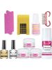 Nail  Acrylic Glitter Crystal Powder Monomer Manicure Tool Tips Brush Nails Art Decoration  DIY Pro Full Kit - multicolor