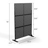 6.5 ft. H x 4 ft. W Outdoor Laser Cut Metal Privacy Screen, 24"*48"*3 panels - Black - Galvanized steel