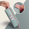 Pencil Case Large Capacity Faux Leather Pen Bag Pencil Box for Girls Students  - Lake Blue