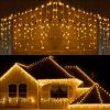 13FT 96LED Icicle String Light w/19 Drops Indoor/Outdoor Xmas Light Party Decor - Warm White