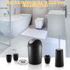 Bathroom Accessories Set 6 Pcs Bathroom Set Ensemble Complete Soap Dispenser Toothbrush Holder - Black