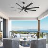 72 in. Integrated LED Indoor Black Windmill Ceiling Fan With DC Motor, Remote Control - Black