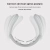 MEEEGOU Electric Neck Massager with Heat, TENS Massager for Pain Relief, 6 Modes 15 Levels Deep Tissue Massage, Portable and Soothing - White