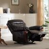 Massage Recliner PU Leather Sofa Chair with Heating and Massage Vibrating Function - Brown