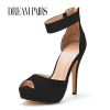 Dream Pairs Women's Sandals Summer Shoes Platform Heels Sexy High Heels Ladies Stilettos Strappy Pumps Woman Ankle Strap Shoes - CHAMPAGNE - 8.5 US