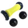 3Pcs Spiky Foot Roller Massage Ball Body Relax Pain Relief Back Leg Massager Set - Blue
