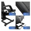 72in 3-Section Spa Beauty Salon Tattoo Massage Bed with Motorized Reclinable Height Power Lift & Stool Black - BLACK