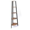 Corner Shelf, 5-Tier Bookshelf, Plant Stand, Wood Look Accent Bookcase Furniture with Metal Frame, for Home and Office, Rustic Brown RT - Rustic Brown