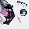 LED Eyebrow Tweezer Stainless Steel Make Up Tweezer w/ LED Light Rubber Finger Pads - Silver