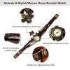 Vintage Women's Watch Bohemian Handmade Leather Watch Quartz Wrist Watch Fashion - Brown