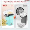 Popcorn Machine Hot Air Electric Popper Kernel Corn Maker Bpa Free No Oil 5 Core POP - Sea Green