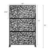 6.33 ft. H x 3.93 ft. W Laser Cut Metal Privacy Screen;  24"*48"*3 panels - Black - Galvanized steel