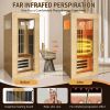 Single Graphene Far Infrared Sauna Room Dual Audio Bluetooth - Natural