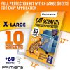 Heavy Duty Cat Scratch Deterrent Furniture Protectors for Sofa Doors 10 Pack Clear 17x12x0.25 inch Couch Protectors from Cats - Primens
