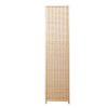 6-Panel Room Divider, 6 FT Tall Room Divider, Folding Privacy Screens, Freestanding Room Dividers - Natural