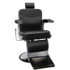 Hair Salon Chair Beauty Style 360 Degrees Rolling Swivel Heavy Duty Hydraulic Pump Adjustable Barber Chair - Black - black