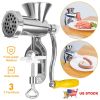Manual Meat Grinder Heavy Duty Hand Operated Mincer Sausage Maker Machine Noodle Maker - Silver