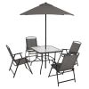 6 Piece Outdoor Patio Dining Set - Gray