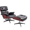 High grade vintage 8 layer leather plywood ergonomic design office chair - Black with Rose wood