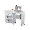 Folding Sewing Craft Cart&Sewing Cabinet Miscellaneous Sewing Kit Art Desk with Storage Shelves and Lockable Casters;  White - white