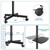 Modern Rolling TV Stand Mobile TV Cart for 23 to 55 inch Flat TVs; Black - Black - Metal