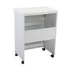Folding Sewing Craft Cart&Sewing Cabinet Miscellaneous Sewing Kit Art Desk with Storage Shelves and Lockable Casters;  White - white